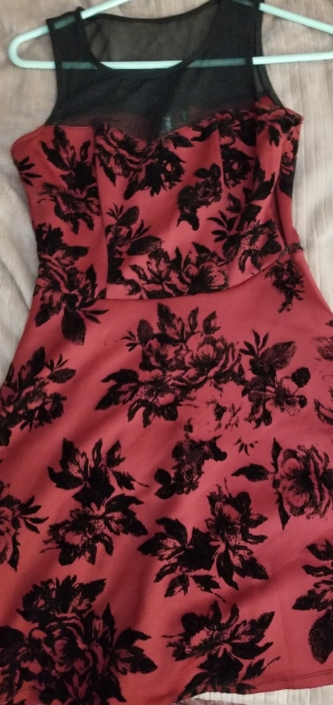 Beautiful Rose Print A Line Cocktail Dress